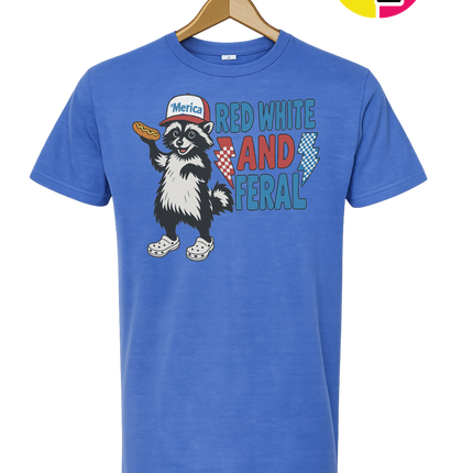 Red, White And Feral Checkered Tee