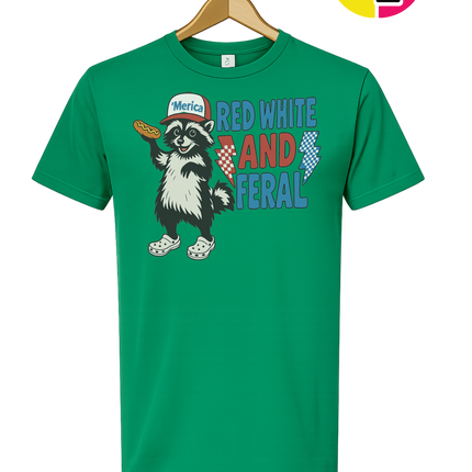 Red, White And Feral Checkered Tee