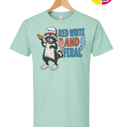 Red, White And Feral Checkered Tee
