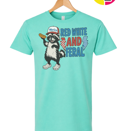 Red, White And Feral Checkered Tee