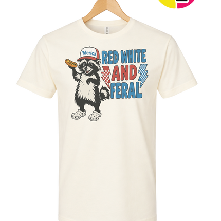 Red, White And Feral Checkered Tee