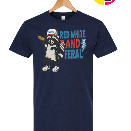 Red, White And Feral Checkered Tee