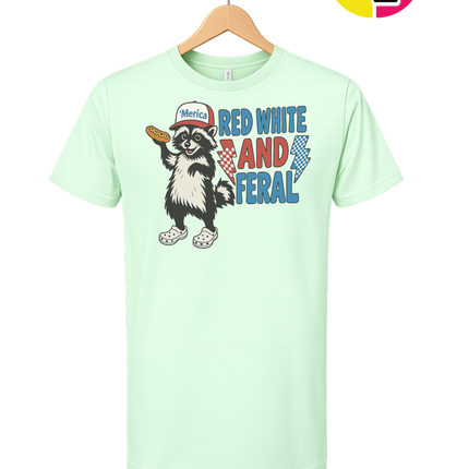 Red, White And Feral Checkered Tee