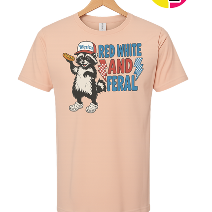 Red, White And Feral Checkered Tee