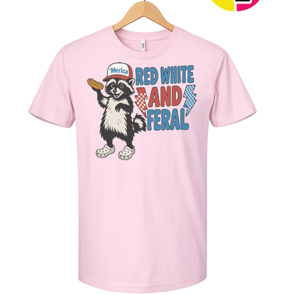 Red, White And Feral Checkered Tee