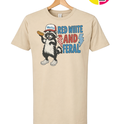 Red, White And Feral Checkered Tee