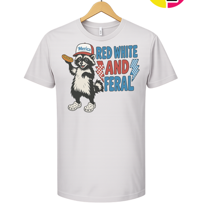 Red, White And Feral Checkered Tee