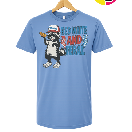 Red, White And Feral Checkered Tee