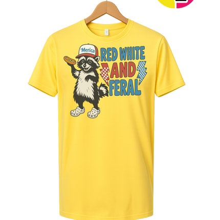 Red, White And Feral Checkered Tee