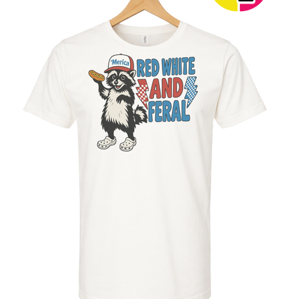 Red, White And Feral Checkered Tee