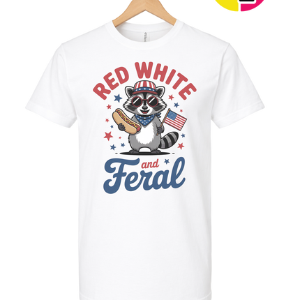 Red White And Feral Retro Tee