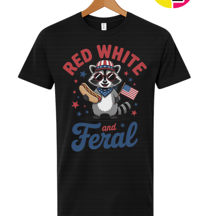 Red White And Feral Retro Tee