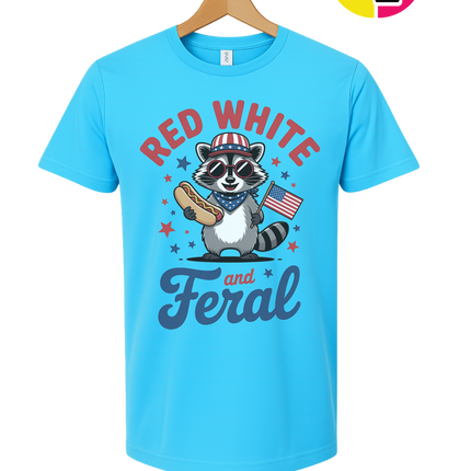 Red White And Feral Retro Tee