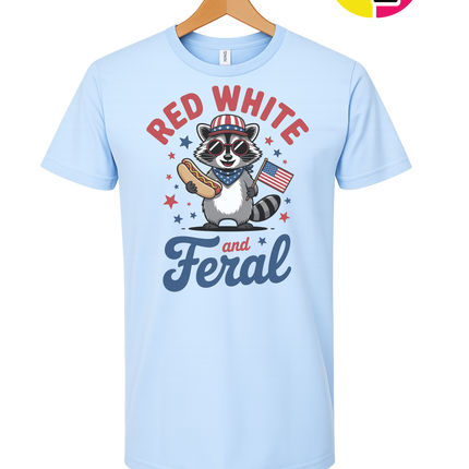 Red White And Feral Retro Tee