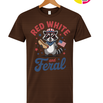 Red White And Feral Retro Tee