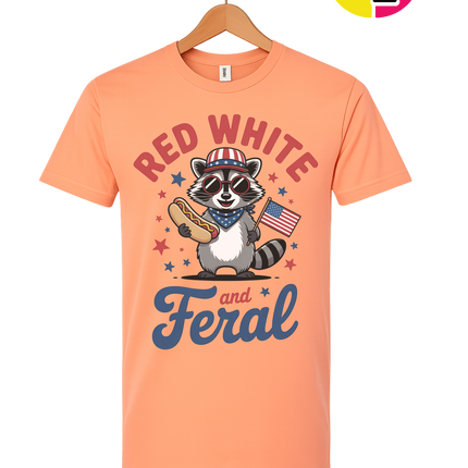 Red White And Feral Retro Tee