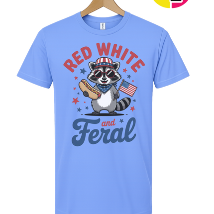 Red White And Feral Retro Tee