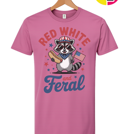 Red White And Feral Retro Tee