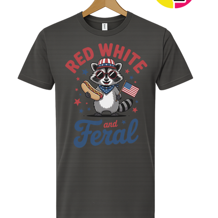 Red White And Feral Retro Tee
