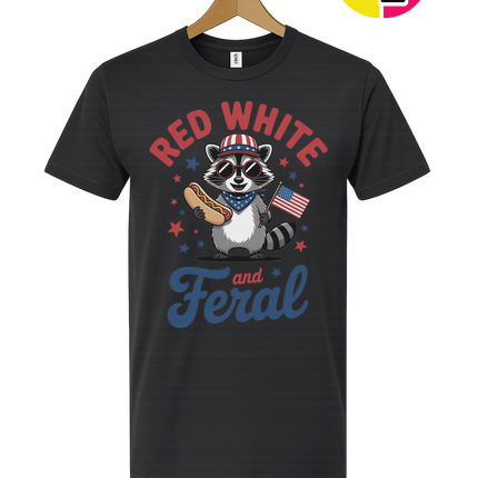 Red White And Feral Retro Tee