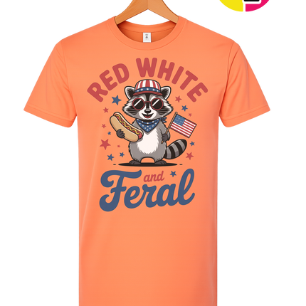 Red White And Feral Retro Tee