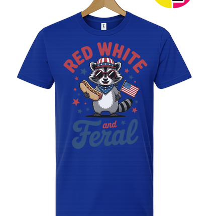 Red White And Feral Retro Tee