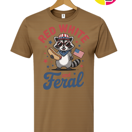 Red White And Feral Retro Tee