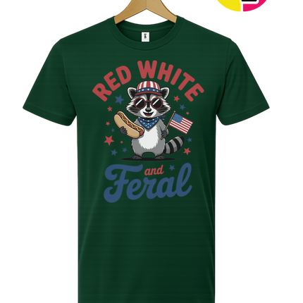 Red White And Feral Retro Tee