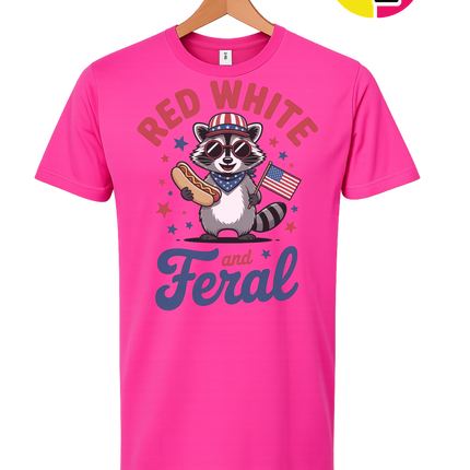 Red White And Feral Retro Tee
