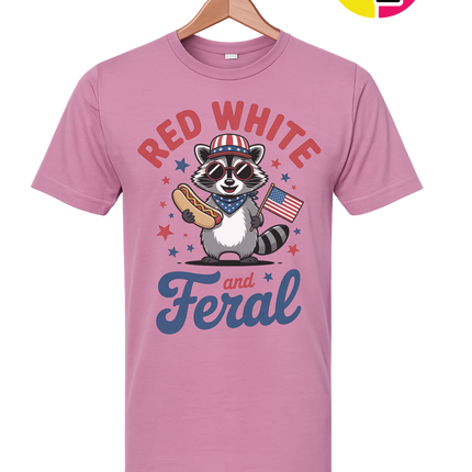 Red White And Feral Retro Tee