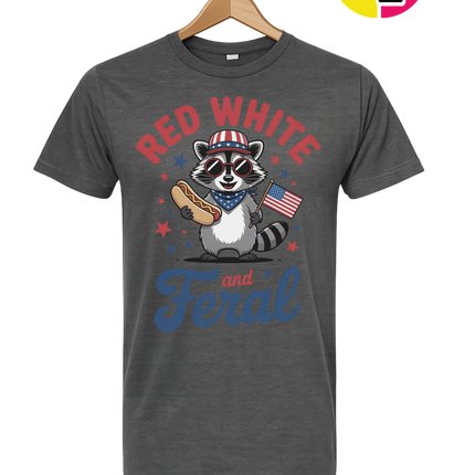 Red White And Feral Retro Tee