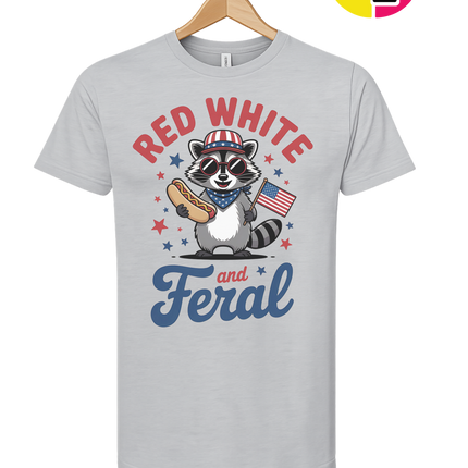 Red White And Feral Retro Tee
