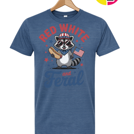 Red White And Feral Retro Tee