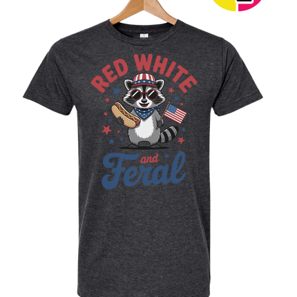 Red White And Feral Retro Tee