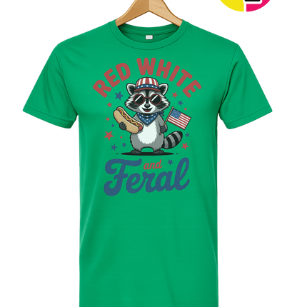 Red White And Feral Retro Tee