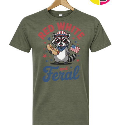Red White And Feral Retro Tee