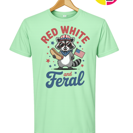 Red White And Feral Retro Tee