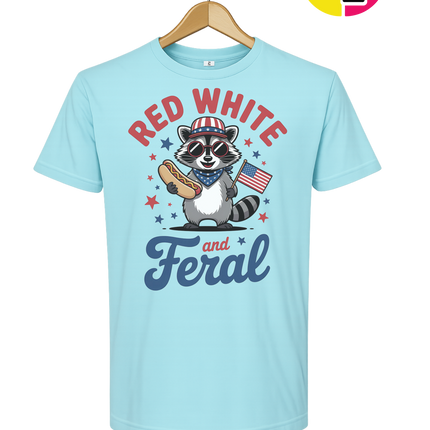 Red White And Feral Retro Tee