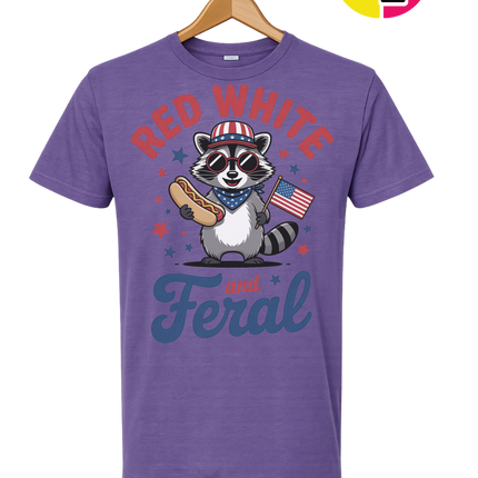 Red White And Feral Retro Tee