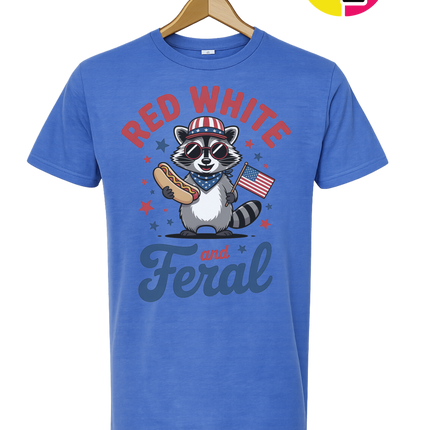 Red White And Feral Retro Tee