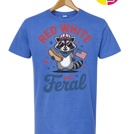 Red White And Feral Retro Tee
