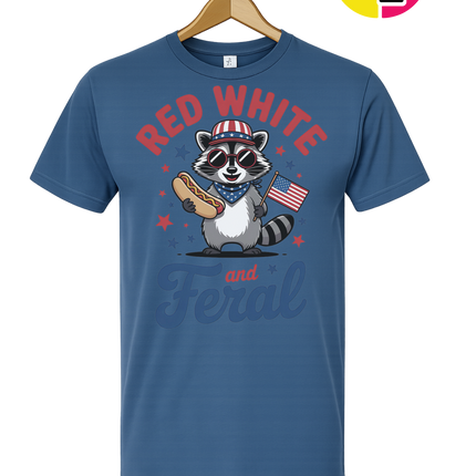 Red White And Feral Retro Tee