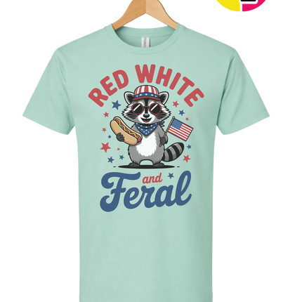 Red White And Feral Retro Tee
