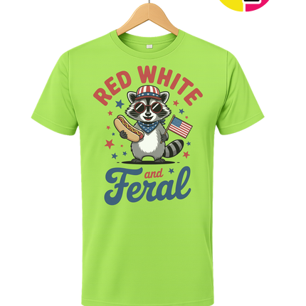 Red White And Feral Retro Tee