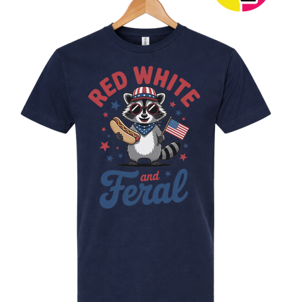 Red White And Feral Retro Tee