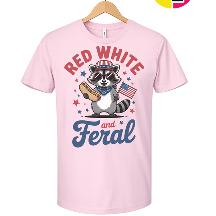 Red White And Feral Retro Tee
