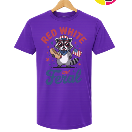 Red White And Feral Retro Tee