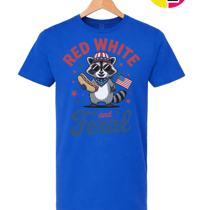 Red White And Feral Retro Tee