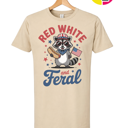 Red White And Feral Retro Tee
