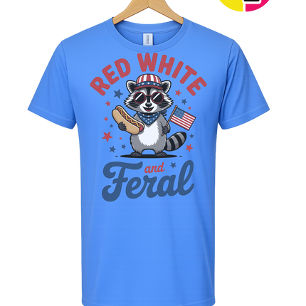 Red White And Feral Retro Tee